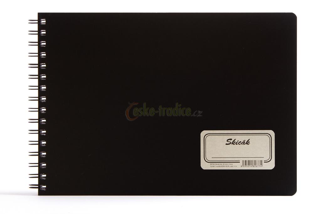 Skicák RETRO A5, čistý, 190g/qm/50 listů