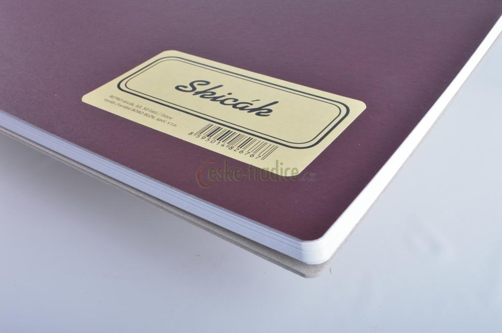 Skicák RETRO A5, čistý, 190g/qm/50 listů