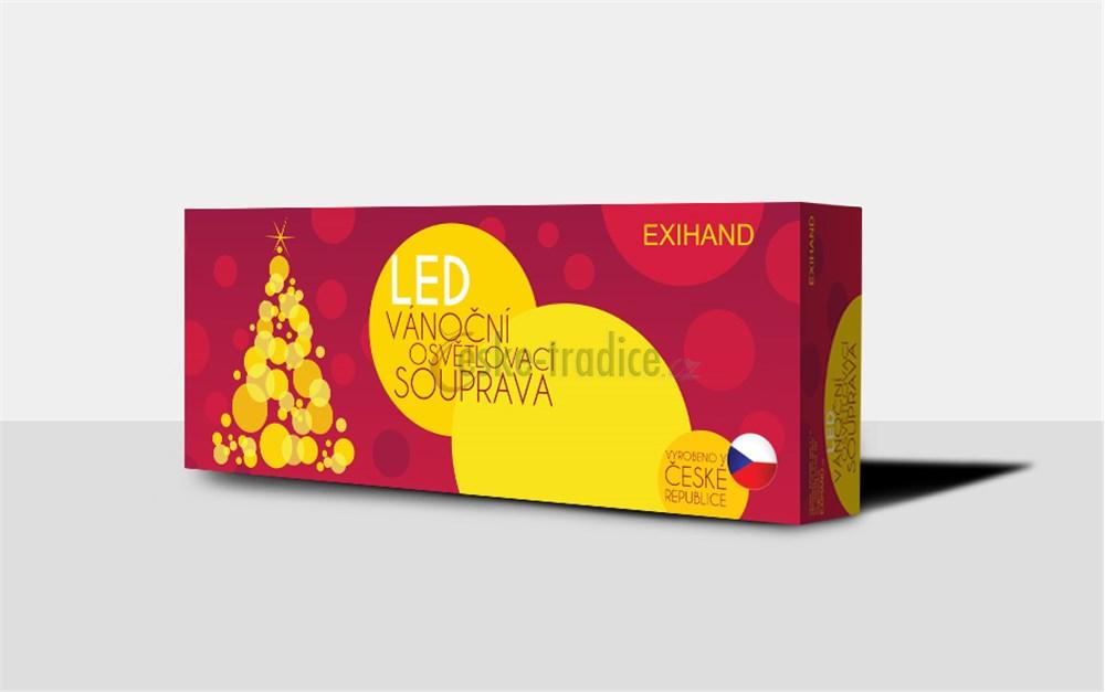 LED vánoční STROMEK BAREVNÝ (CZ)– světelný řetěz 12 žárovek(komplet) s napájecím adaptérem