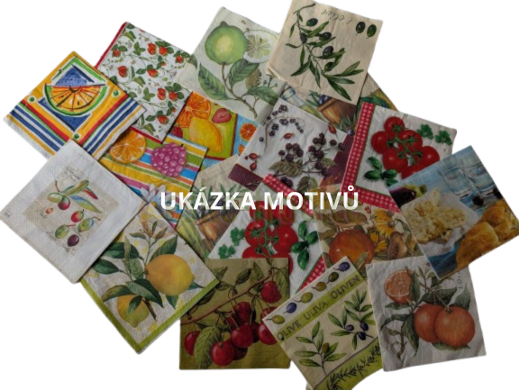 Set JÍDLO/PITÍ, 10ks - ubrousky pro decoupage, II. JAKOST