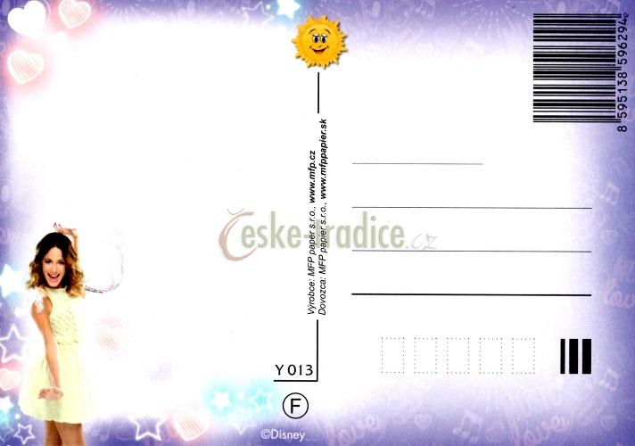 Pohlednice Disney Violetta (Violetta-fialový podklad) série 013