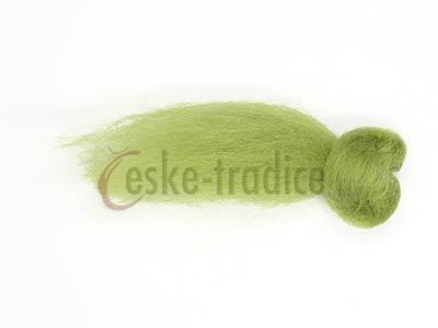 Ovčí rouno merino česané barvené - mix zelených 5 barev, 20g