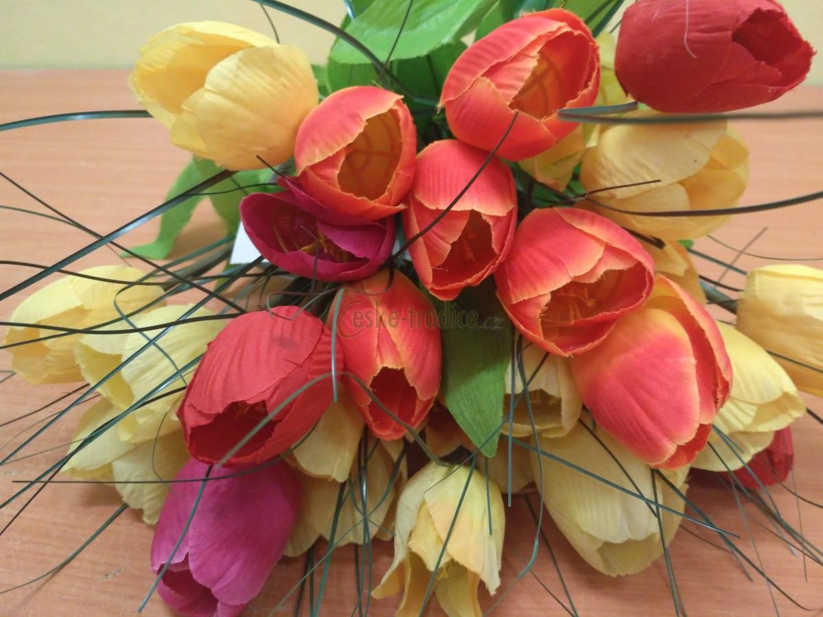 Tulipán s trávou, 50cm - DOPRODEJ