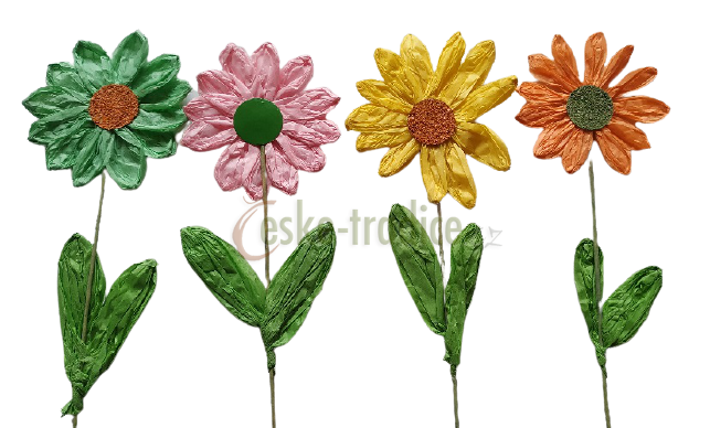 Zápich papírová jiřina, 30cm - DOPRODEJ