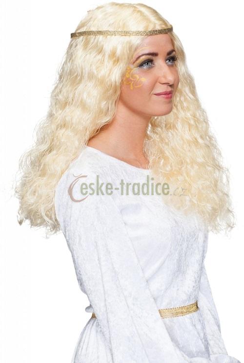 Paruka anděl blond se zlatou čelenkou