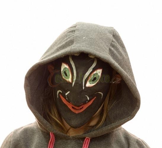 Maska organtýnová, čert had (červený/černý)