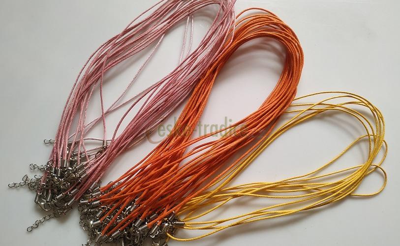 Šňůrka bavlněná, se zapínáním, 0,1x45cm (RŮŽOVÁ)