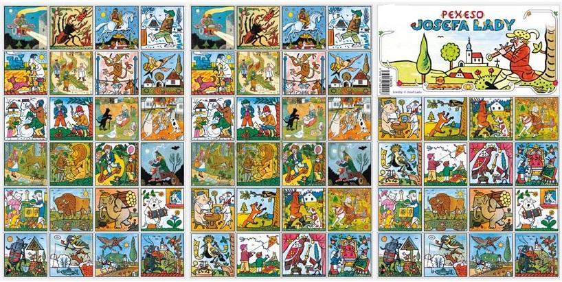 Pexeso Josef Lada, 3x A4, CZ