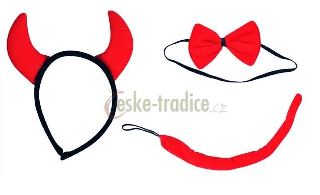 Set čertík (čelenka, ocásek, motýlek)