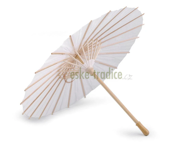 Čínský slunečník bílý, k domalování, pr. 38,5cm