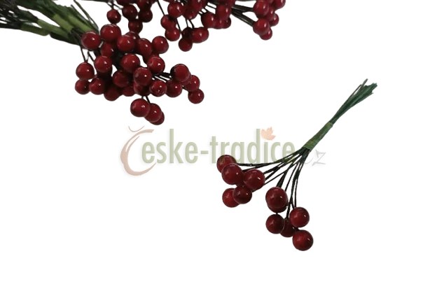 Bobule červené, 0,7cm/12ks