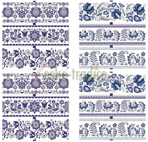 Obtisky navlékací - MODRÝ MOTIV 12ks (smršťovací)
