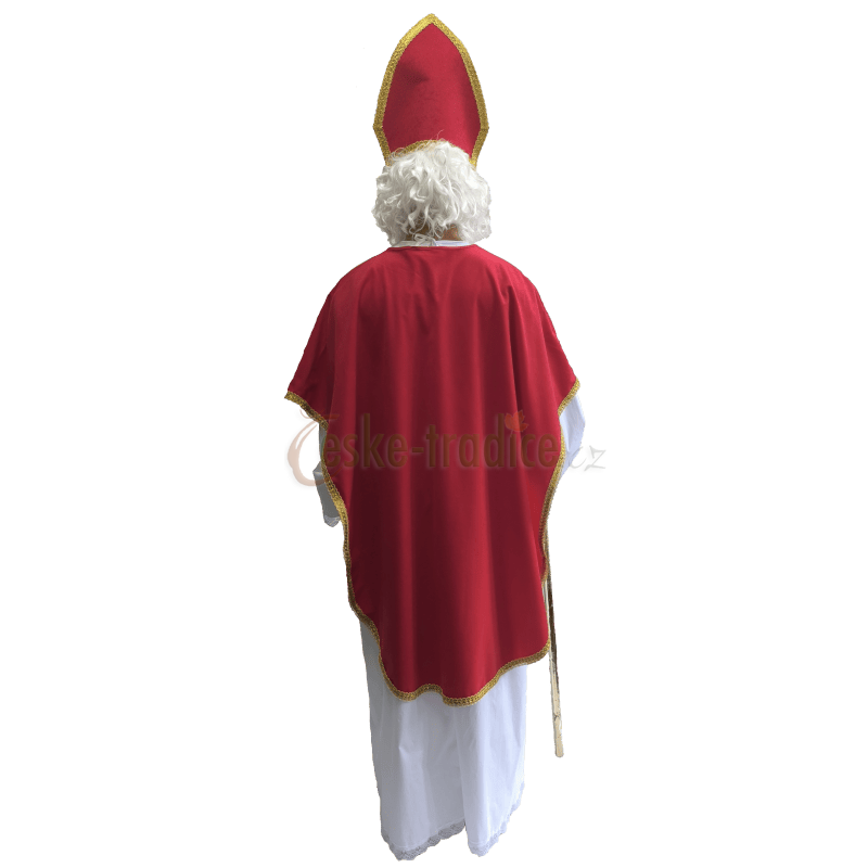 Karnevalový kostým Mikuláš červený (malá pelerína, košile, čepice)