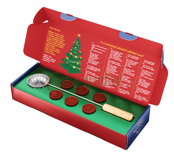 Sada na lití vosku (pánvička, 6x mince, výklad), Betlemia