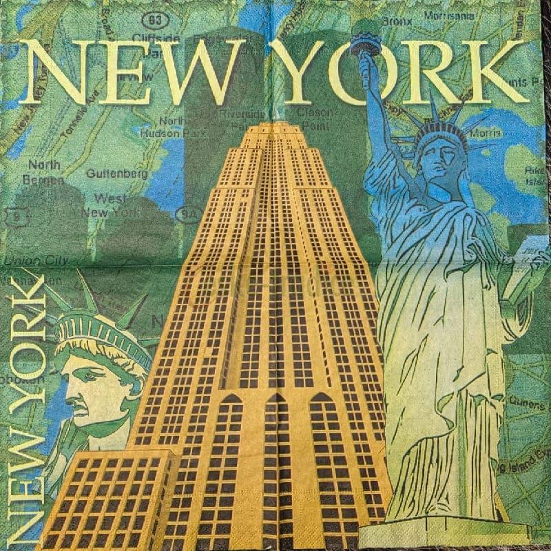 Ubrousek pro decoupage, 33 x 33 cm (vzor - New York)