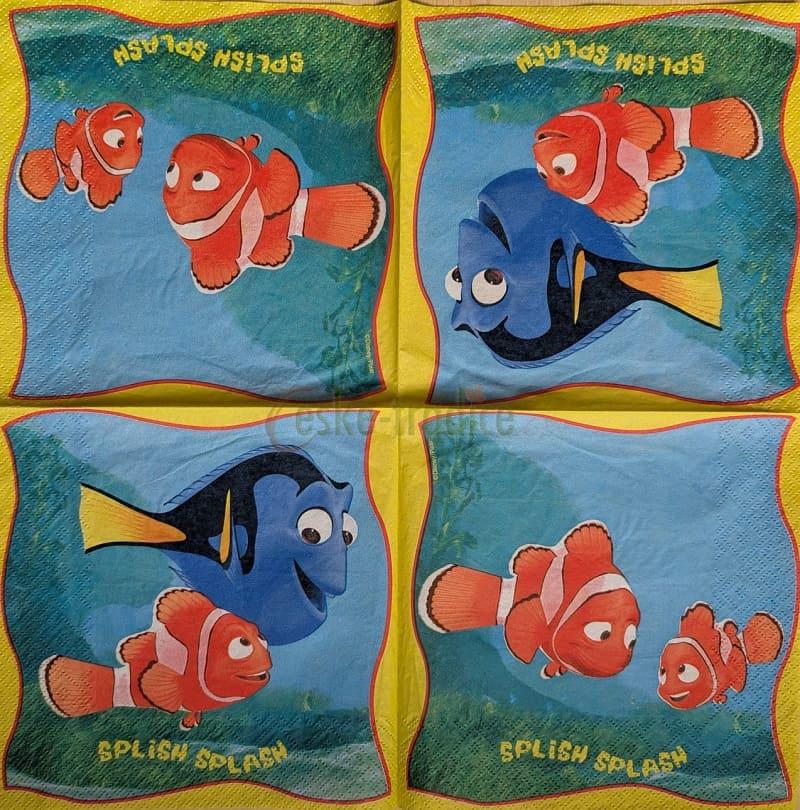 Ubrousek pro decoupage, 33 x 33 cm (vzor - Hledá se Nemo)