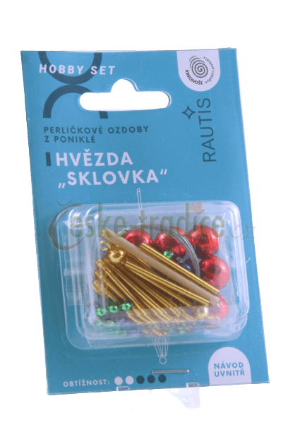 Hobby set 1ks- Sklovka zlatočervenozelená, Rautis
