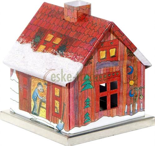 Domeček pro františka ADVENT v. 6,5cm, plech, Knox