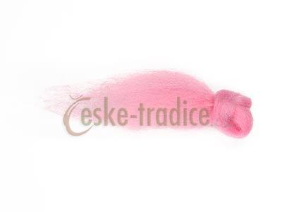 Ovčí rouno merino česané barvené - mix růžových 5 barev, 20g