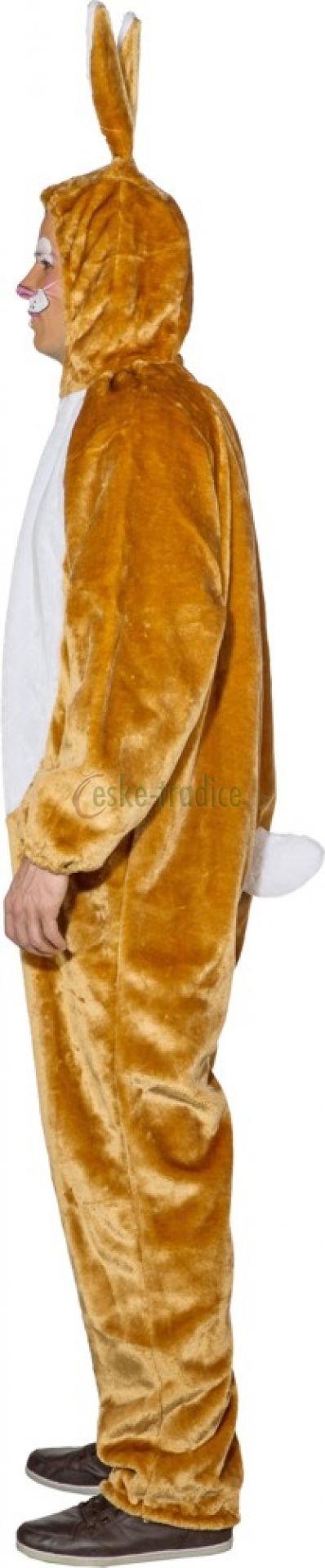 Karnevalový kostým zajíc / králík plyšový s kapucí