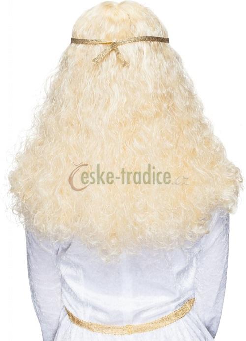Paruka anděl blond se zlatou čelenkou