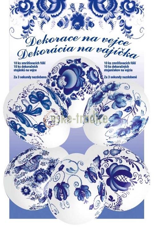 Obtisky navlékací - modré, 10ks (smršťovací) + 10ks stojánek
