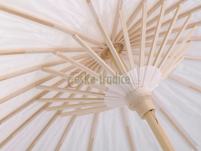Čínský slunečník bílý, k domalování, pr. 38,5cm