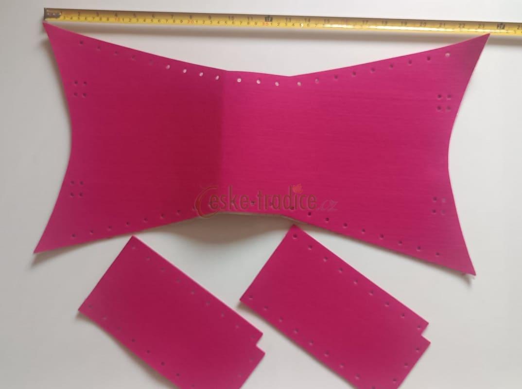 Plstěná kabelka RŮŽOVÁ 60x30cm, hobby set - DOPRODEJ