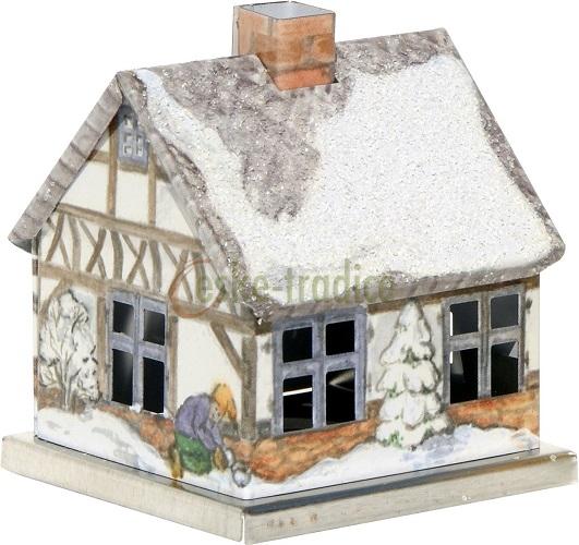 Domeček pro františka ZIMA v. 6,5cm, plech, Knox