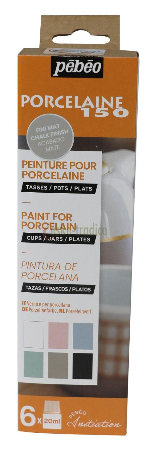 Porcelaine 150 sada KŘÍDOVÉ, 6x20ml, Pébeo