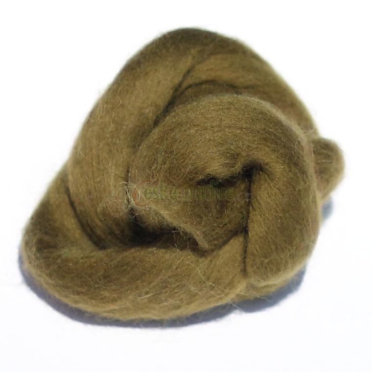 Ovčí rouno merino česané barvené - mix zelených 5 barev, 20g