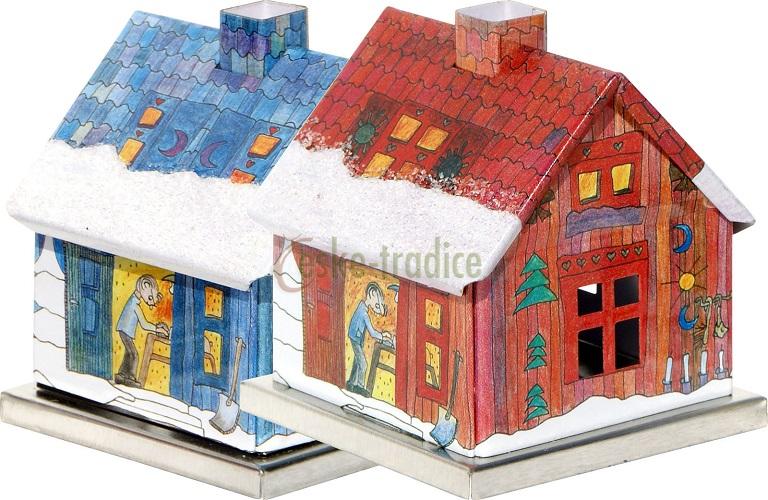 Domeček pro františka ADVENT v. 6,5cm, plech, Knox