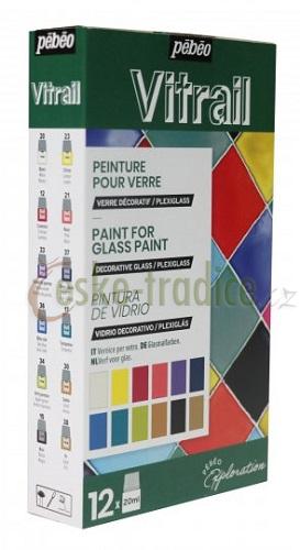 Vitrail (vitrážová barva), sada 12x 20ml NEVYPALOVACÍ