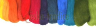Ovčí rouno merino česané barvené - mix 5 barev, 20g