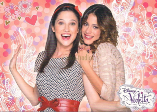 Pohlednice Disney Violetta (Violetta a Francesca-lososový podklad) série 013