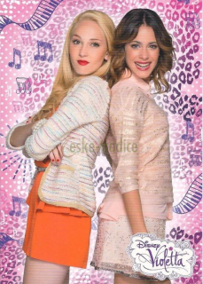 Pohlednice Disney Violetta (Violetta a Ludmila-růžový podklad) série 013