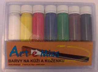 Sada barev na kůži a koženku ZÁKLADNÍ ODSTÍNY, 7barev/a´12g