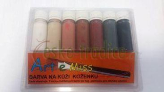 Sada barev na kůži a koženku HNĚDÉ ODSTÍNY, 7barev/a´12g, KONEC SL