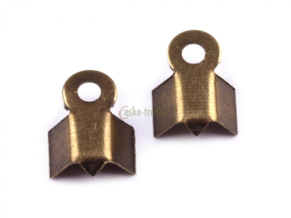 Koncovka na kůži 4x9mm, 10ks MĚDĚNÁ