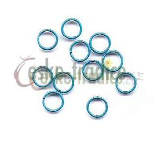 Spojovací kroužek DVOJITÝ-TM.MODRÝ 6mm/20ks