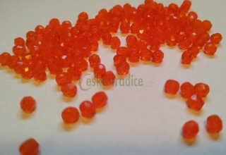 Korálky broušené (ohňovky) 15g/4mm - odstín 24 (oranžové tmavé)