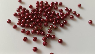 Korálky kulaté 6 mm (bordó 58), 10g/cca 100 ks