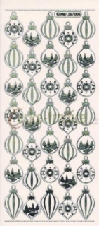 Samolepky koule vánoční transparent, 10x23cm