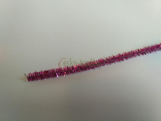 Chenille (plyšový drátek) třpytivé, 30cm/6mm