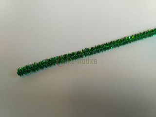 Chenille (plyšový drátek) třpytivé, 30cm/6mm