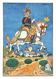 Pohlednice Josef Lada (Nezbedné pohádky - bílý kůň 1946)