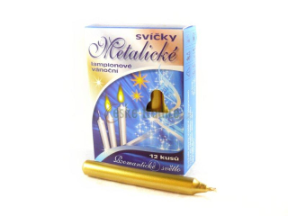 Svíčky METALICKÉ vánoční/do lampionů pr.12mm x 95mm/12ks