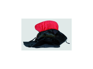 Plášť černý s červeným límcem, 68cm (6-8 let)