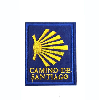 Nášivka/nažehlovačka žlutá mušle Camino de Sant., 6,5x8cm