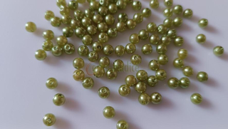 Korálky kulaté 6 mm (jarní zelené 66), 10g/cca 100 ks